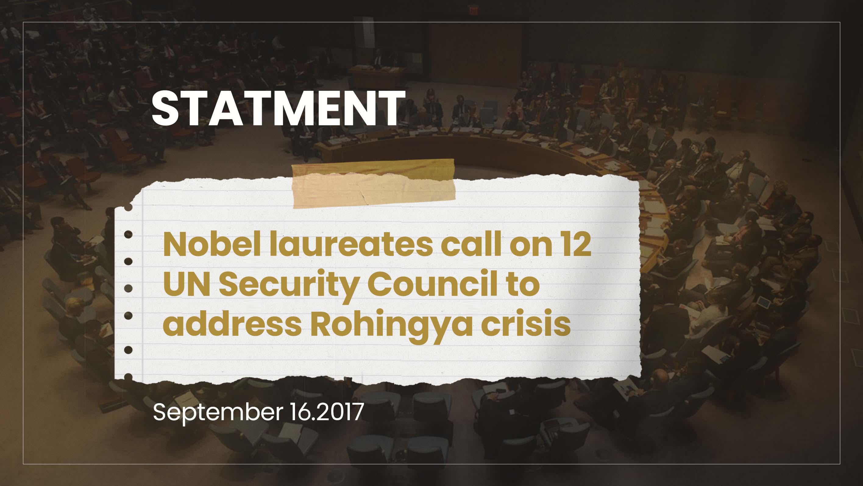 12 Nobel laureates call on UN Security Council to address Rohingya crisis